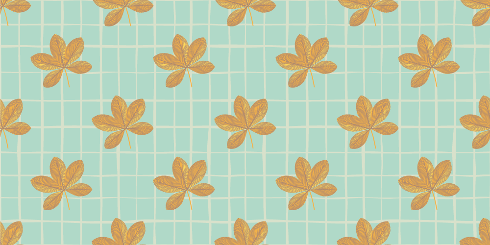 Checked pattern with flowers furniture sticker - TenStickers
