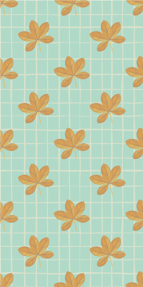 Sticker iPhone Patrón de cuadros con flores de scheffler - TenVinilo