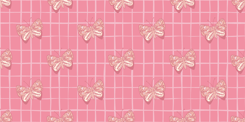 Tjek mønster med sommerfugle møbler klistermærker - TenStickers