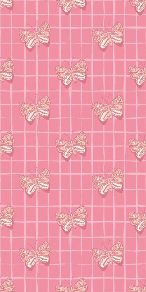 autocolante de padrão verificado com borboletas para iphone - TenStickers