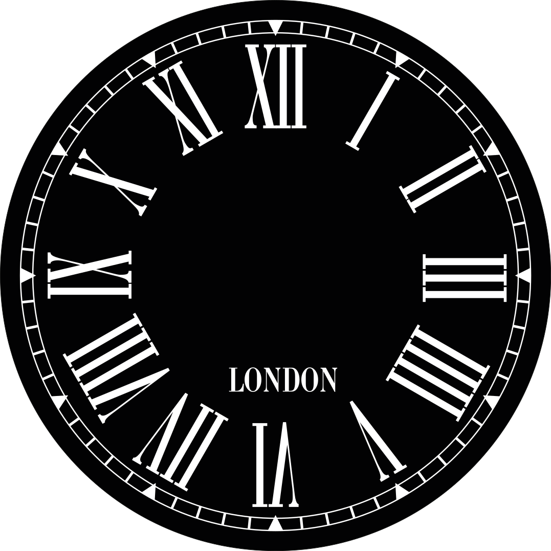 Black And White With Roman Numbers Clock Sticker TenStickers