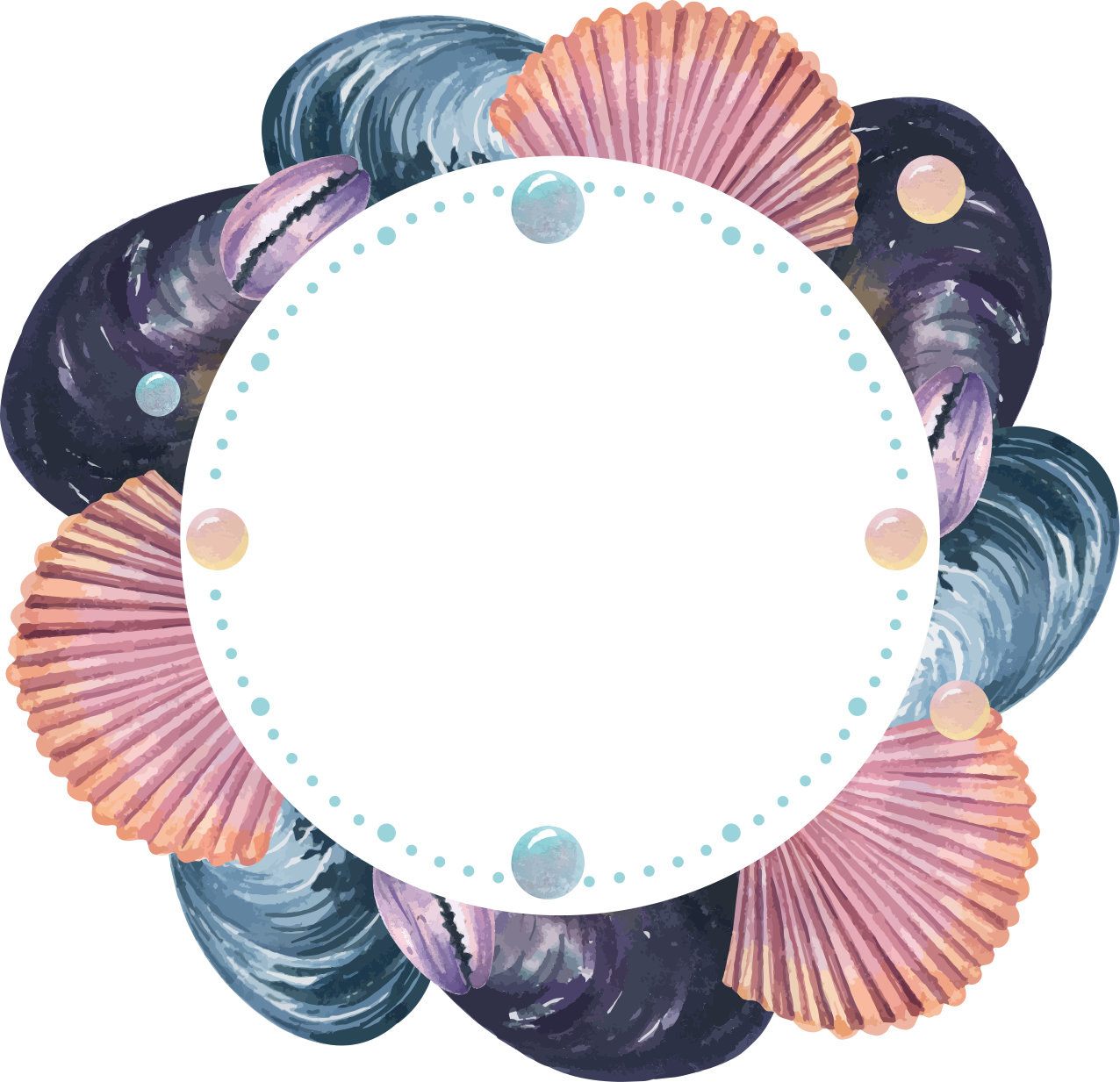 Fantastiskt havsformat väggklocka dekal - Tenstickers