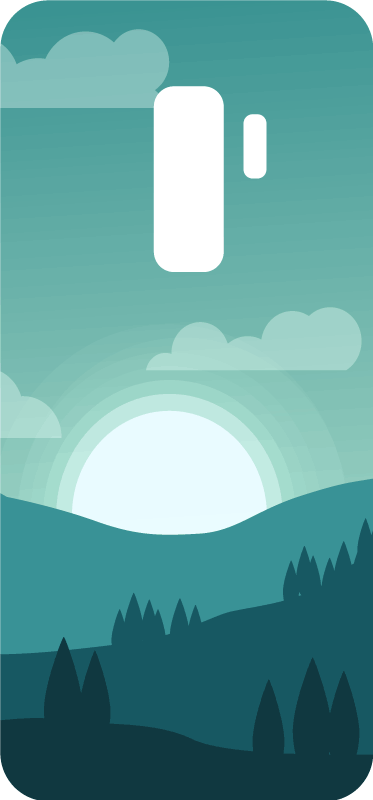 Blå skog med träd samsung dekal - Tenstickers