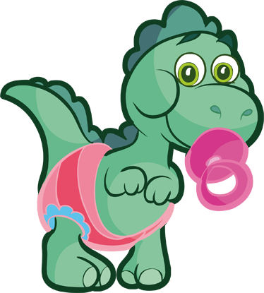 Vinilo infantil dinosaurio bebé verde - TenVinilo