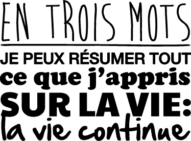 Sticker mural salon citation motivation En trois mots - TenStickers