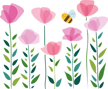 Vinilo infantil flores e insectos - TenVinilo