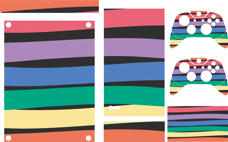 Xbox tarra raidallinen värikäs kansi - Tenstickers