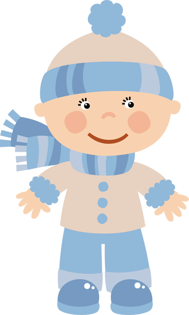 TenStickers. Vinil decorativo bebé inverno. Vinil decorativo de uma ilustração de um bébe pequeno vestido para dias de inverno. Adesivo de parede para decoração de interiores.