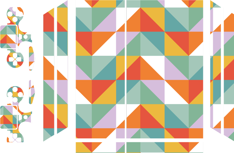 αυτοκόλλητα με πολύχρωμα τετράγωνα μοτίβο ps4 - TenStickers