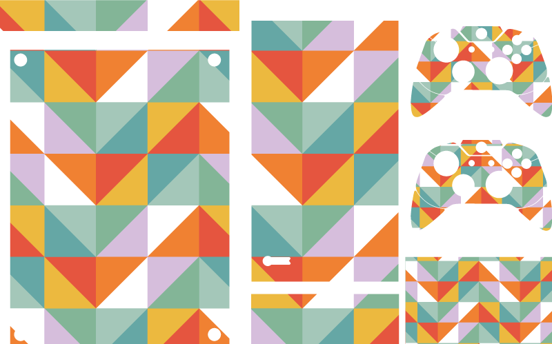 Pegatina XBOX patrones de triángulos coloridos - TenVinilo