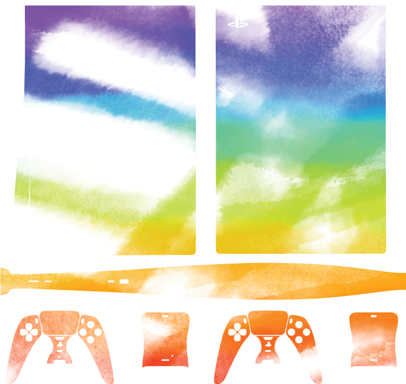 Vinilo PS5 patrones abstractos coloridos - TenVinilo