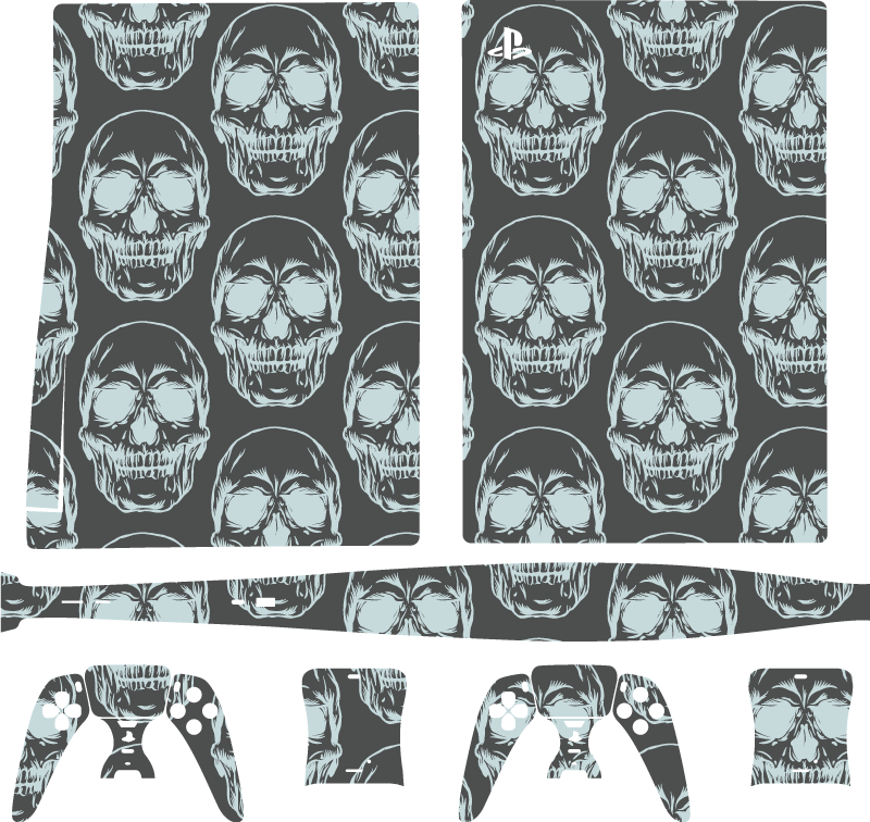 Kaukolės motyvas PS5 lipdukas - „Tenstickers“