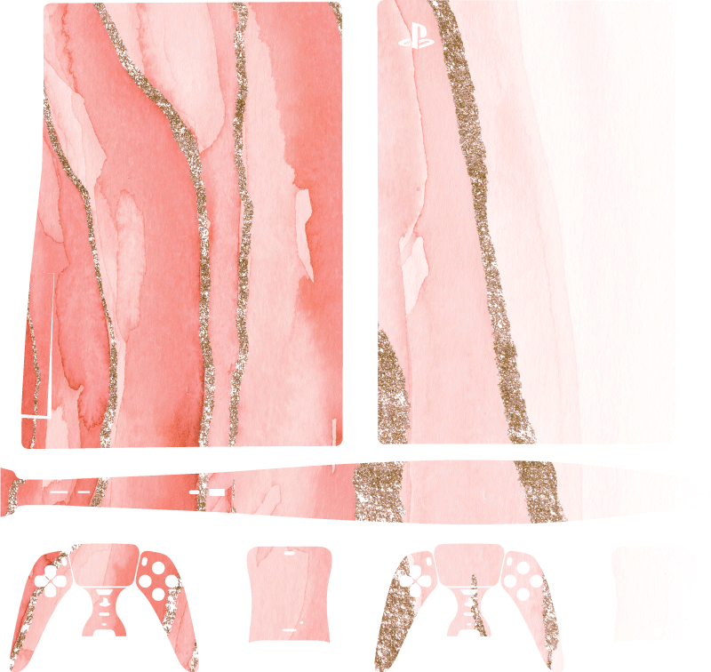 ροζ glitter μάρμαρο ps5 βινυλίου decal - TenStickers