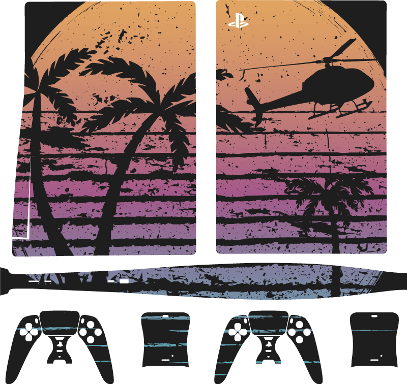 PS5 Skin tropische sonnenuntergangsstimmung - TenStickers