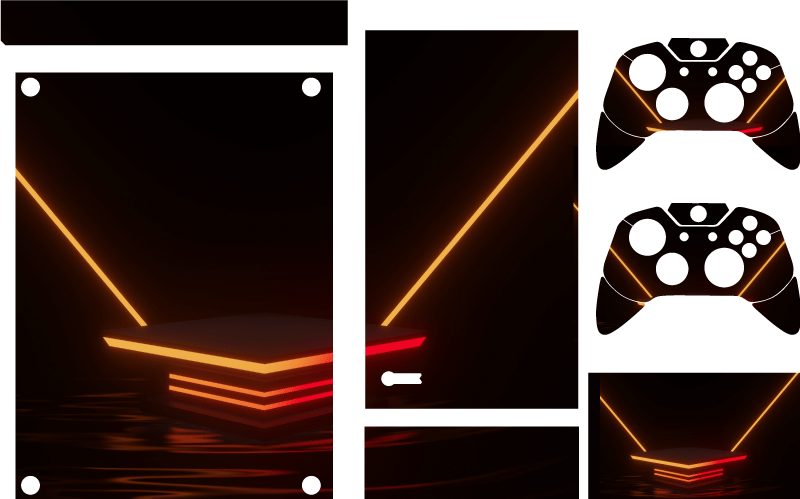 Fekete piros lámpákkal futurisztikus xbox bőr - TenStickers