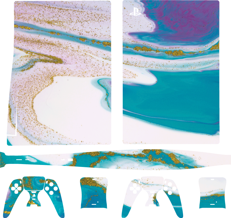 Purple and blue nebulose  PS5 sticker - TenStickers