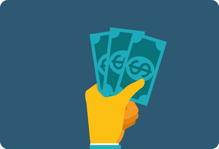 Autocolante para PC Dinheiro colorido em ícones de mãos - TenStickers