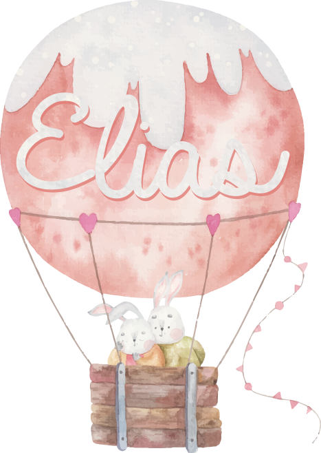 Custom pink air balloon wall stickers for kid - TenStickers