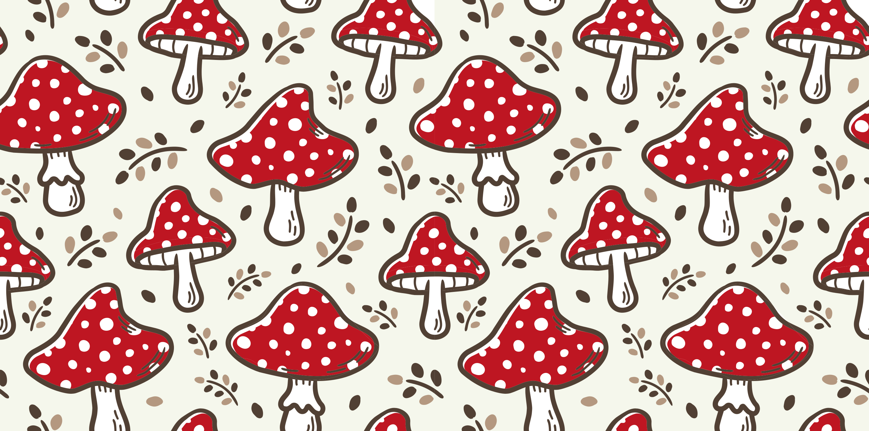 Red mushrooms pattern furniture sticker - TenStickers