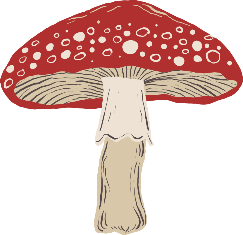 Adesivo natureza arte de cogumelo - TenStickers