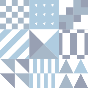 Nalepka s ploščicami z geometrijskim modrim vzorcem - TenStickers