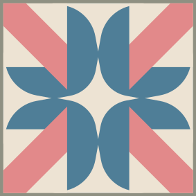 αυτοκόλλητο κεραμιδιών μπλε και κόκκινο μοτίβο - TenStickers