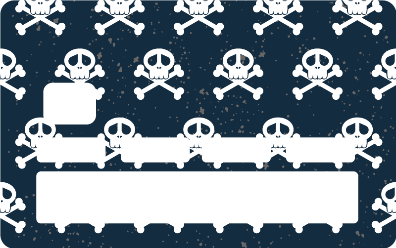 Skull and crossbones credit card sticker - TenStickers