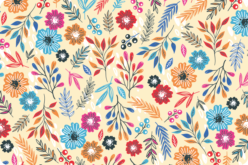 Bloemenpatroon omslag laptop sticker - TenStickers