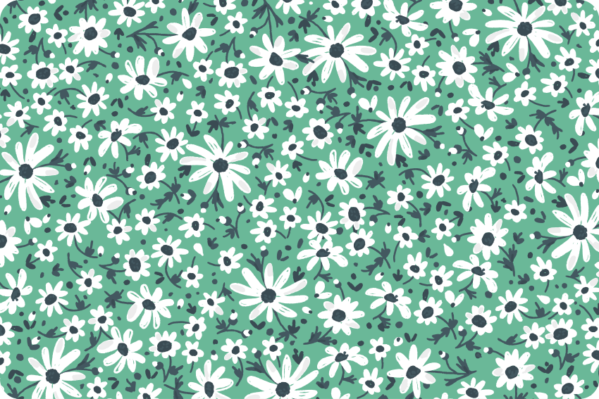 Vinilo para portátiles Margaritas sobre un fondo aguamarina - TenVinilo