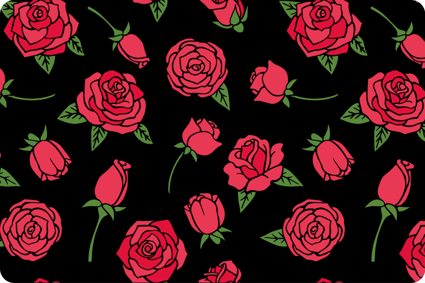 Adesivo Per Pc Rose Rosse Con Colori Accesi E Sfondo Nero Tenstickers