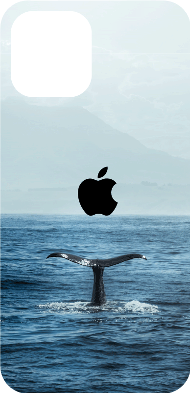 ουρά φάλαινας που βγαίνει από τη θάλασσα iphone decal - TenStickers