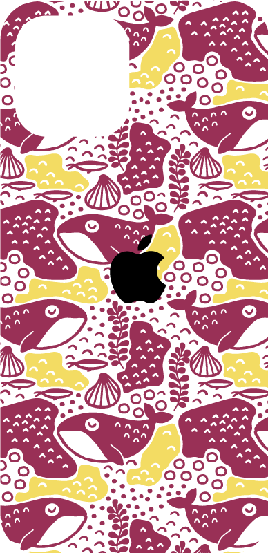 Colorful Fish Pattern iPhone sticker - TenStickers