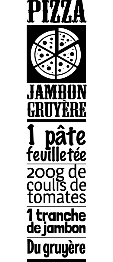 Vinilo decorativo pizza jambon gruyère - TenVinilo