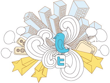 Skin adesiva portatile città Twitter - TenStickers