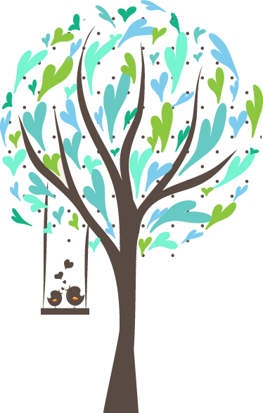 Tenstickers Muursticker Boom Schommel Vogels tenstickers kopen in de aanbieding