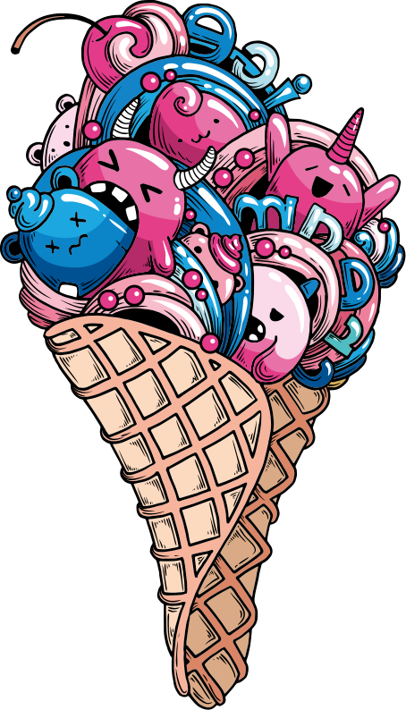 Robot ice cream food sticker - TenStickers