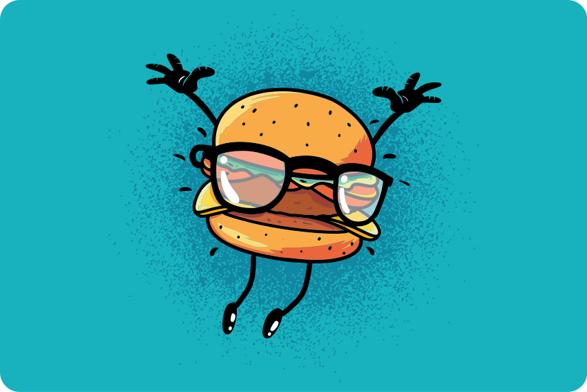 Dancing burger laptop skin - TenStickers