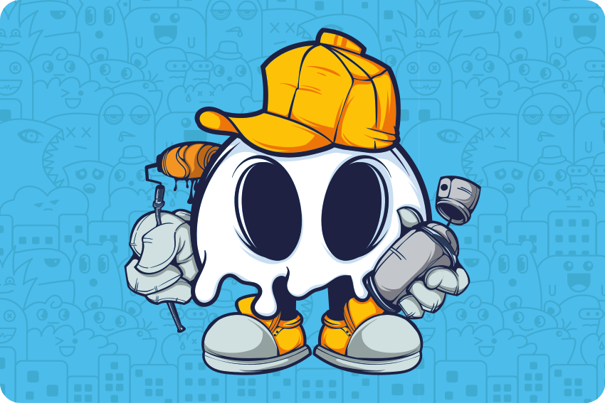 Vinilo para portátil personaje de pintor fantasma - TenVinilo