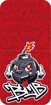 Tegneseriebombefigur Samsung klistremerke - Tenstickers