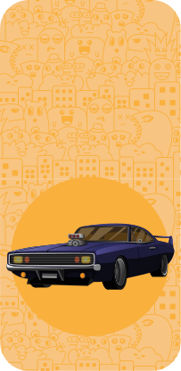 Violetti lihasauto Iphone tarra - Tenstickers