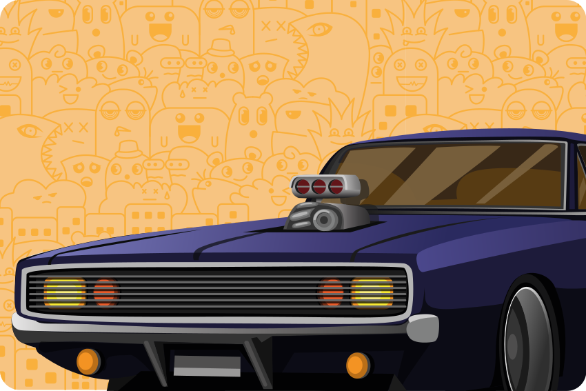Cartoon Muscle Car laptop skin - TenStickers