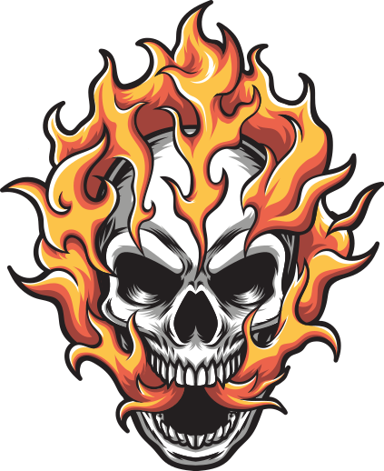 Fiery Skull Design object sticker - TenStickers