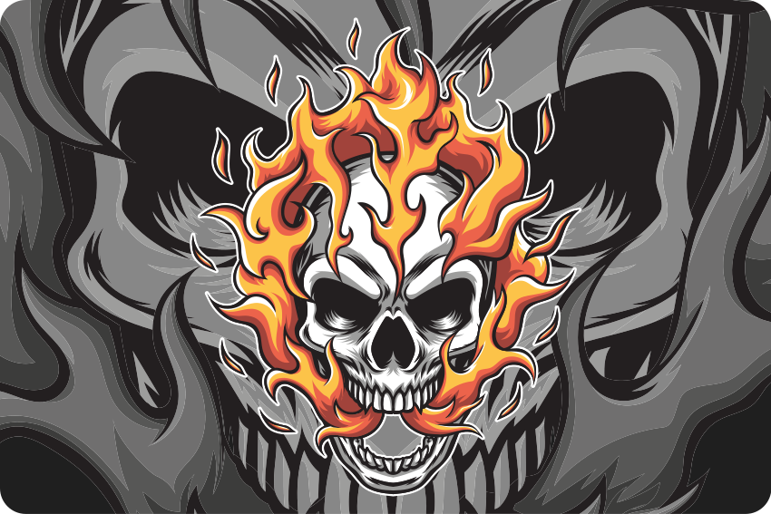 Flaming Skull Design laptop skin - TenStickers