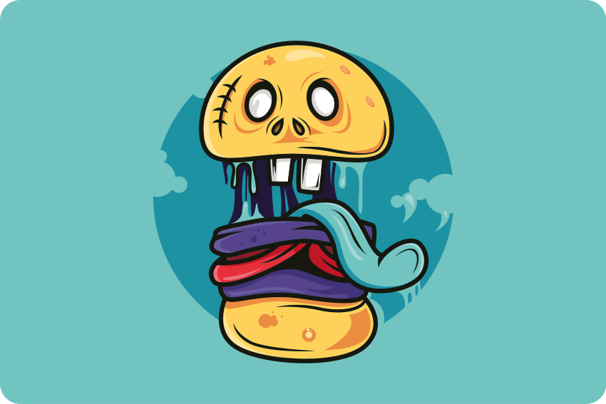 Zombie burger design laptop skin - TenStickers