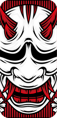 Ninja skulls cartoon iPhone decal - TenStickers