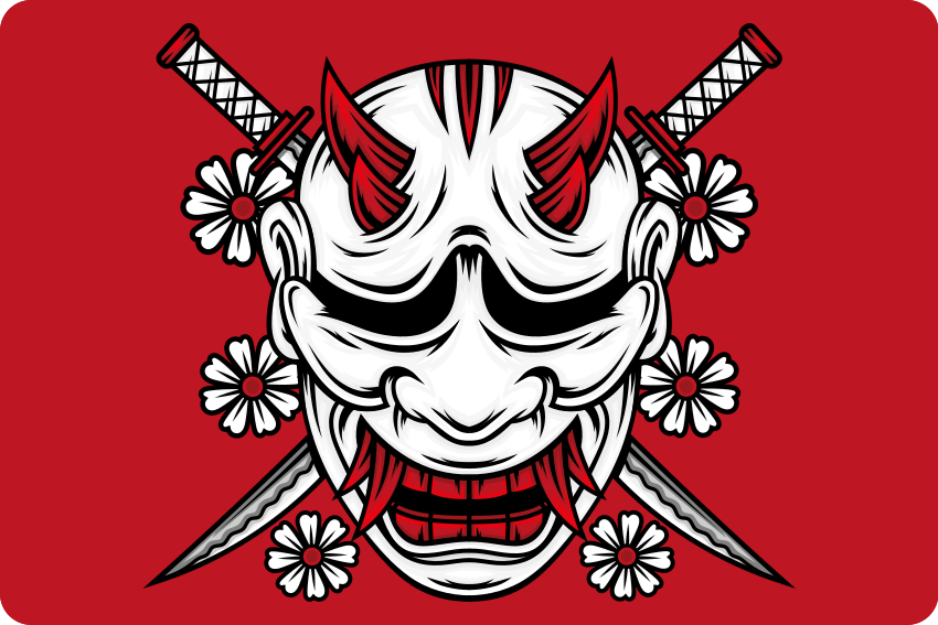 Laptop Aufkleber kitsune-maskendesign - TenStickers