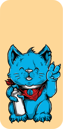 Pegatina Huawei ilustración de gato azul - TenVinilo