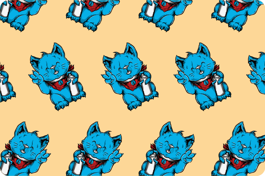 Cheerful Blue Cat laptop skin - TenStickers