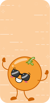 Cute smiling orange cartoon Samsung sticker - TenStickers