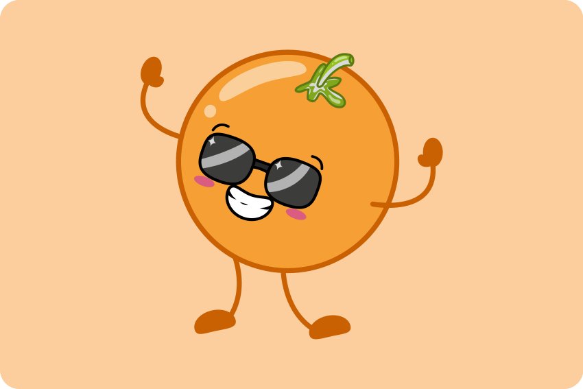 Adesivo per laptop personaggio arancione felice - TenStickers